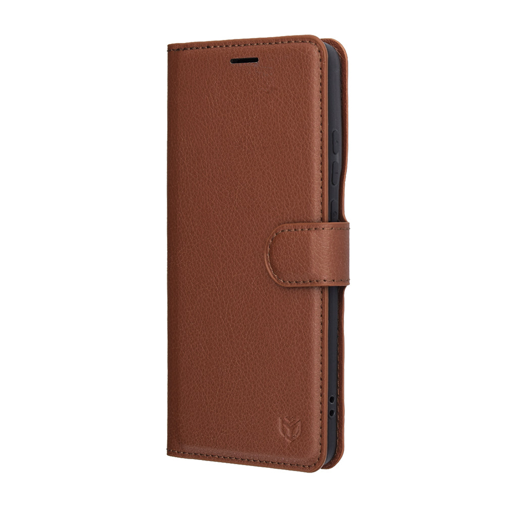 Deksel for Motorola Edge 70, Techsuit, Leather Folio, Brun