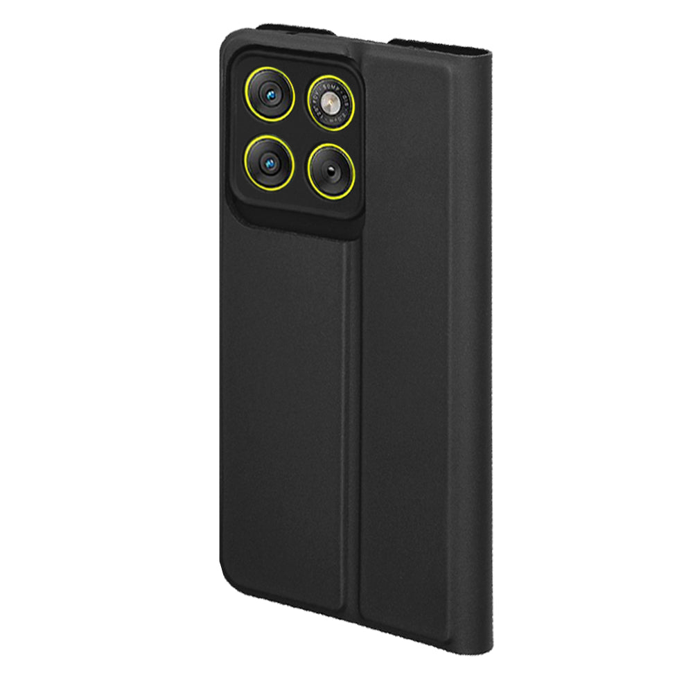 Deksel for Motorola Edge 70, Techsuit, Magskin Book, Svart