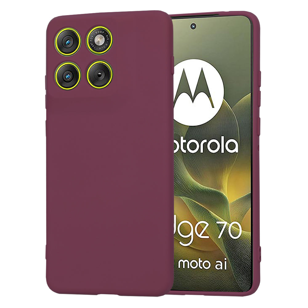 Deksel for Motorola Edge 70, Techsuit, SoftFlex, Kirsebærrød