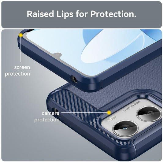 Deksel for Motorola Moto G06 Power / G06, Techsuit, Karbon, Blå