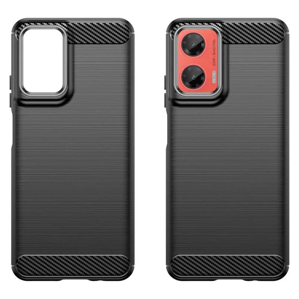 Deksel for Motorola Moto G06 Power / G06, Techsuit, Karbon, Svart