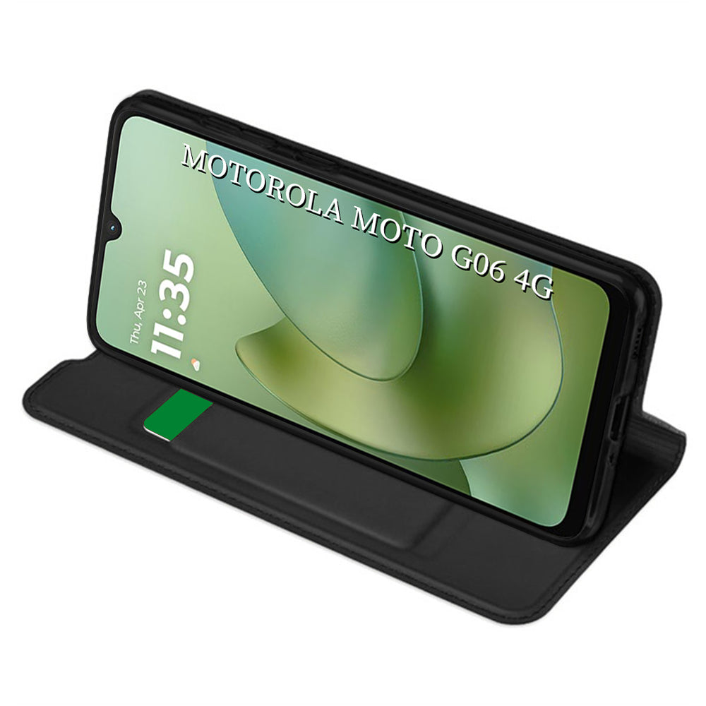 Deksel for Motorola Moto G06, Techsuit, Magskin Book, Svart