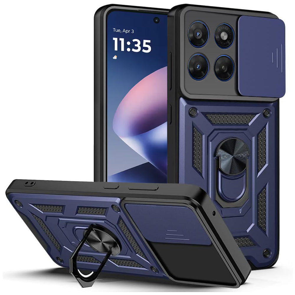 Deksel for Motorola Moto G47 / G37, Techsuit, CamShield, Blå