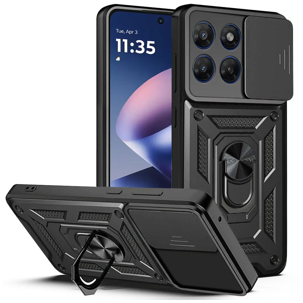 Deksel for Motorola Moto G47 / G37, Techsuit, CamShield, Svart