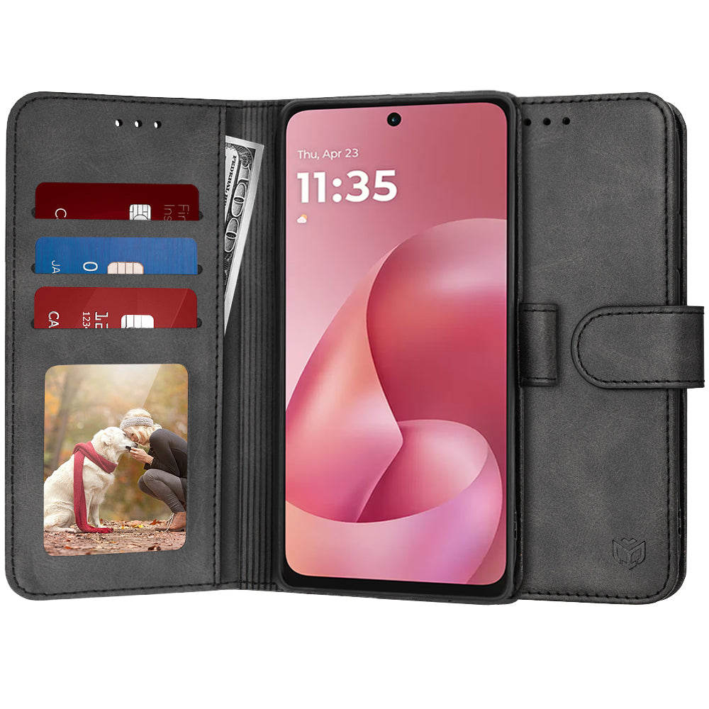 Deksel for Motorola Moto G67 Power / G57 Power, Techsuit, Diary Book, Svart