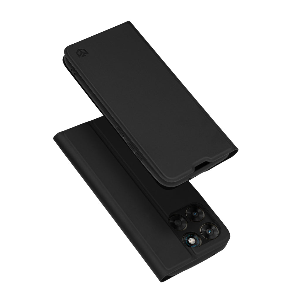 Deksel for Motorola Moto G77 / G67, Techsuit, Magskin Book, Svart