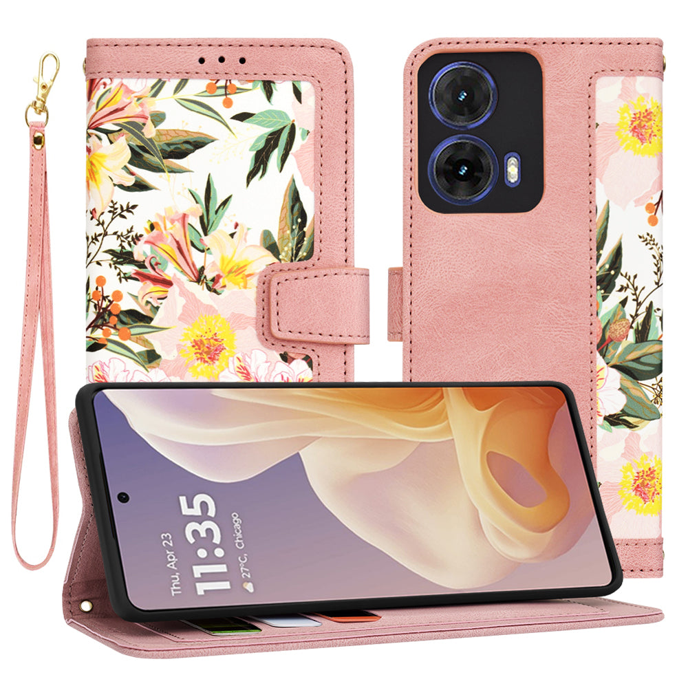 Deksel for Motorola Moto G85, Techsuit, FlipCraft, Rosa