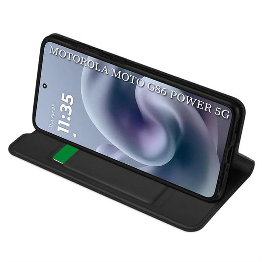 Deksel for Motorola Moto G86 Power, Techsuit, Magskin Book, Svart