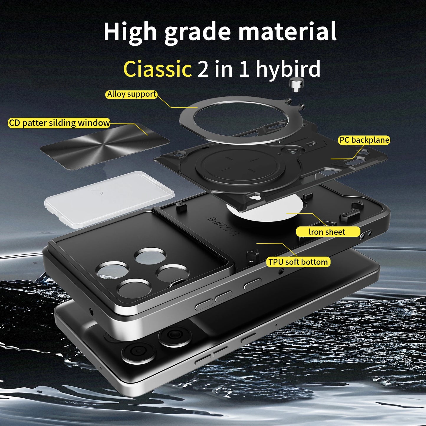 Deksel for Motorola Moto G86, Techsuit, CamGuard Pro, Blå