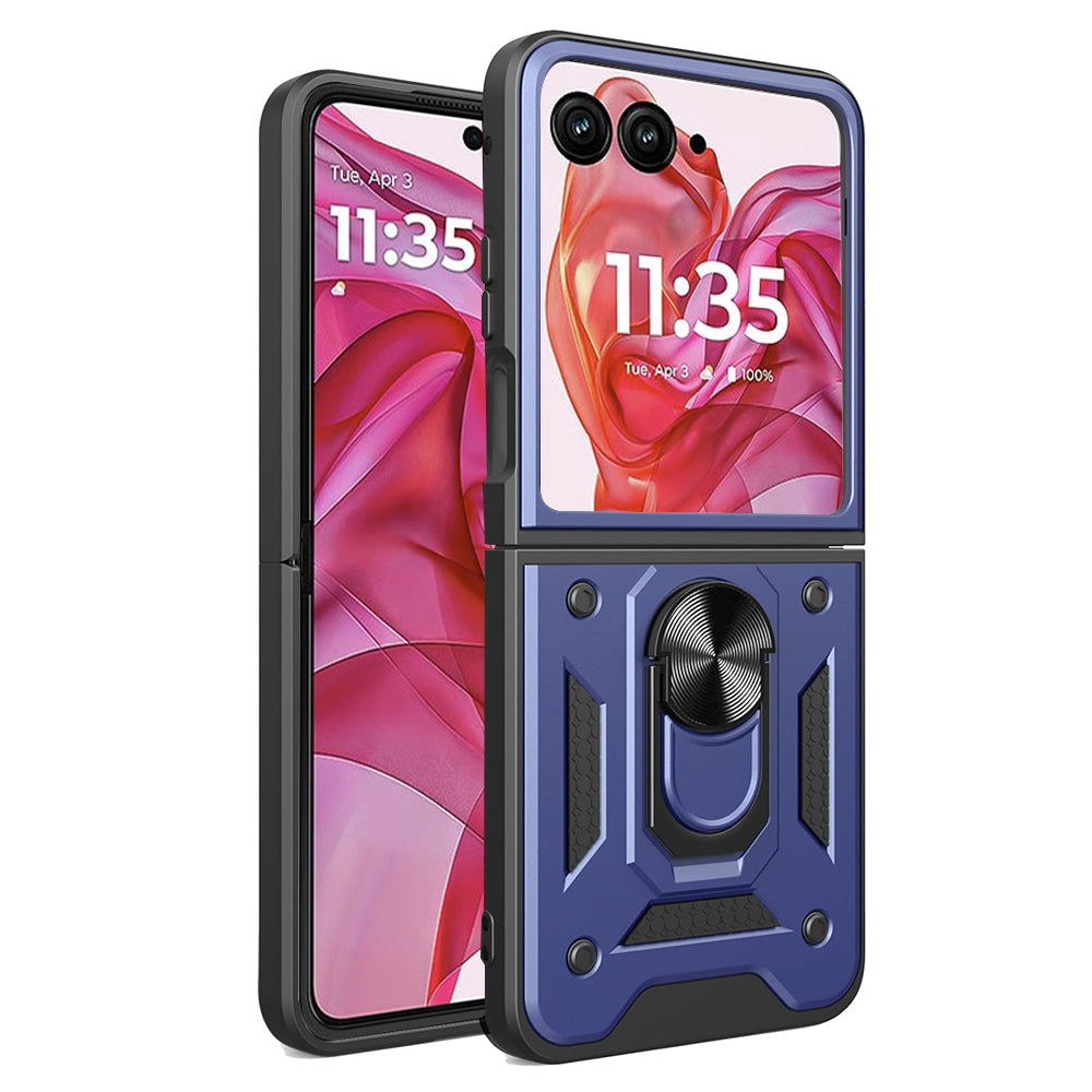 Deksel for Motorola Razr 50 Ultra, Techsuit, CamShield, Blå