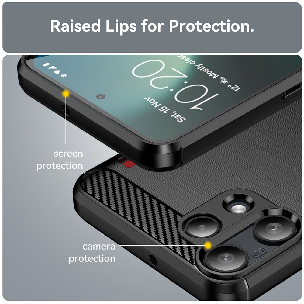 Deksel for Nothing Phone (3a) Lite, Techsuit, Karbon, Svart