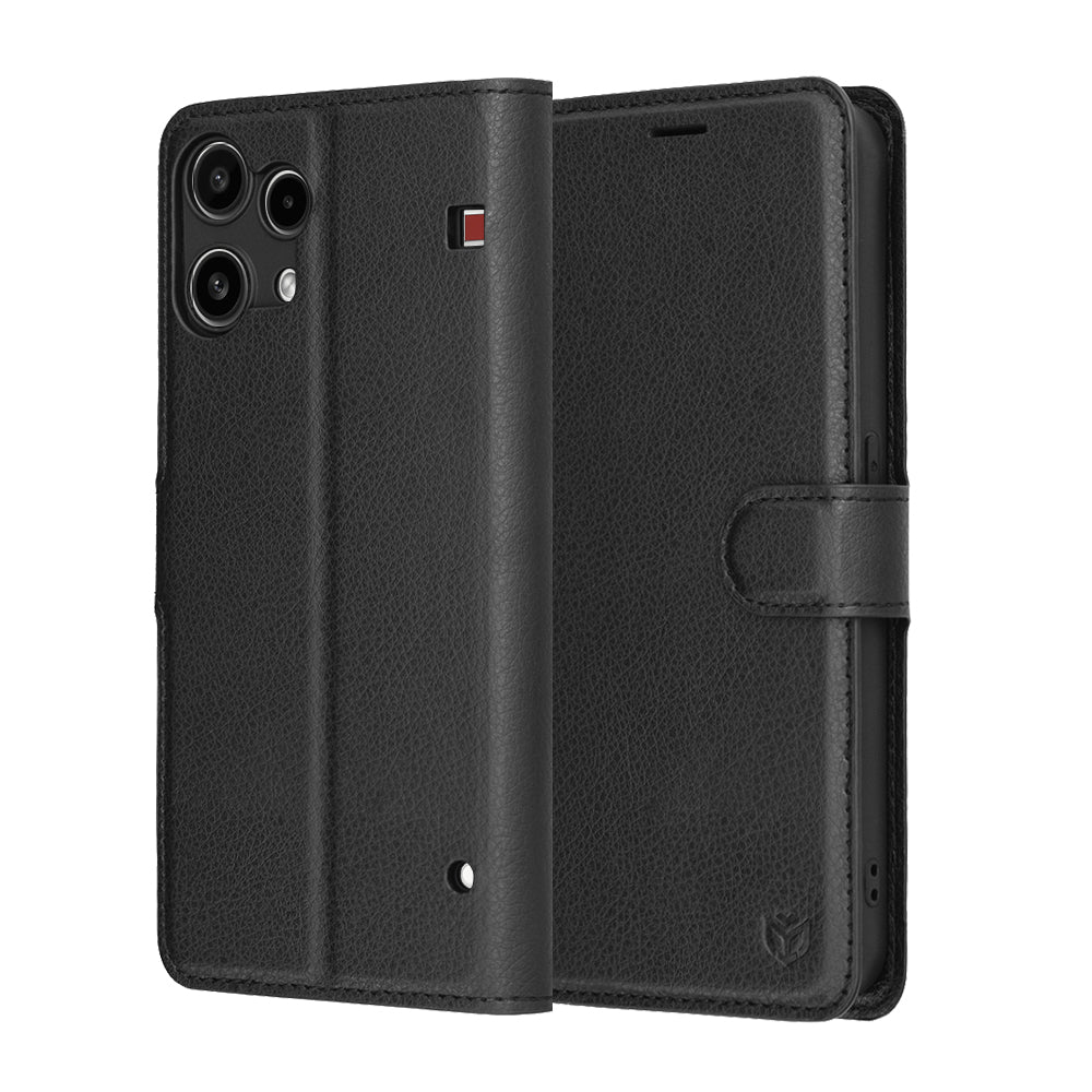 Deksel for Nothing Phone (3a) Lite, Techsuit, Leather Folio, Svart