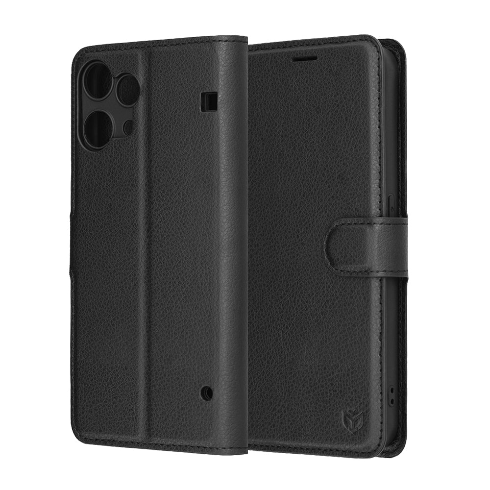 Deksel for Nothing Phone (3a) Lite, Techsuit, Leather Folio, Svart