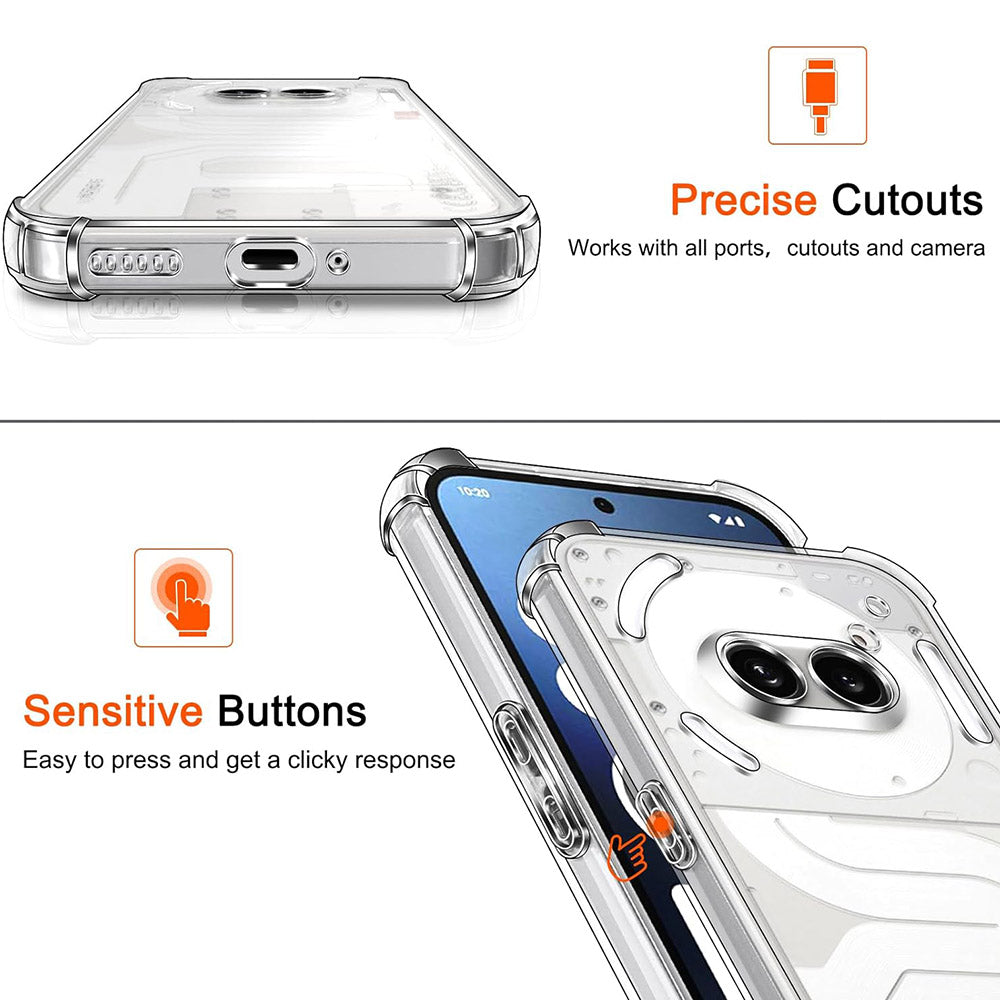 Deksel for Nothing Phone (4a), Techsuit, Shockproof Clear, Gjennomsiktig