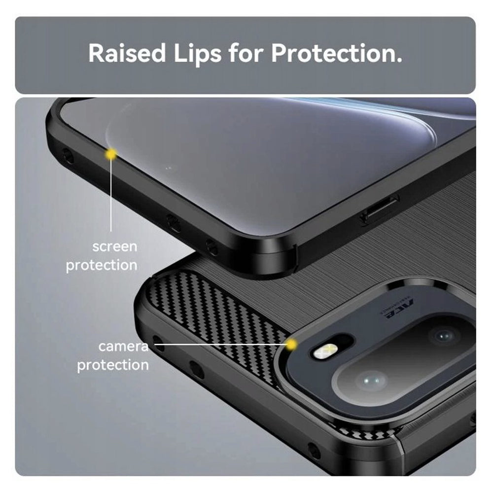 Deksel for OnePlus 15R, Techsuit, Karbon, Svart