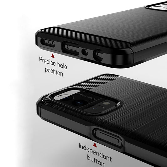 Deksel for OnePlus Nord N200 5G / Oppo A74 5G / A54 5G, Techsuit, Karbon, Svart