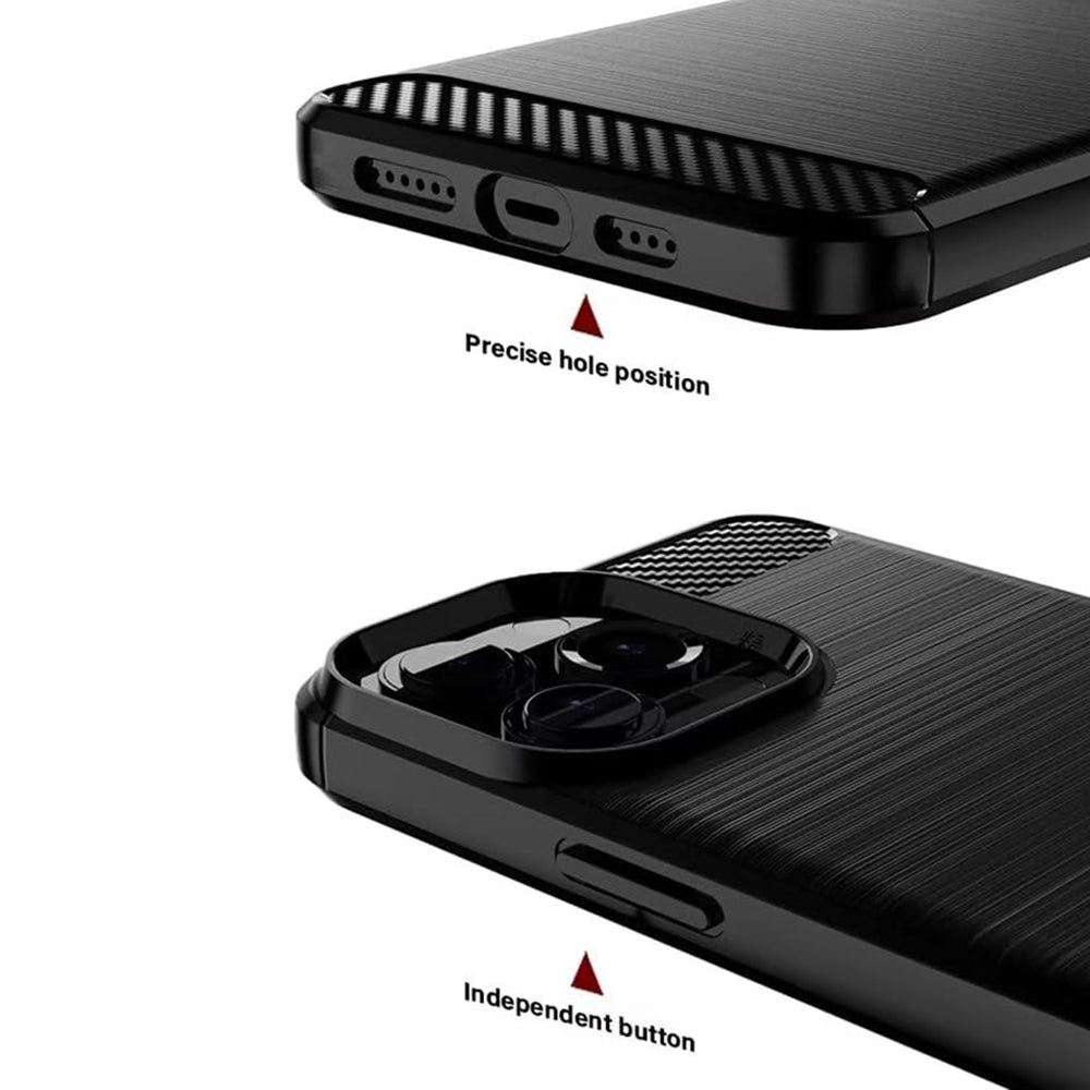 Deksel for Oppo A6 4G, Techsuit, Karbon, Svart