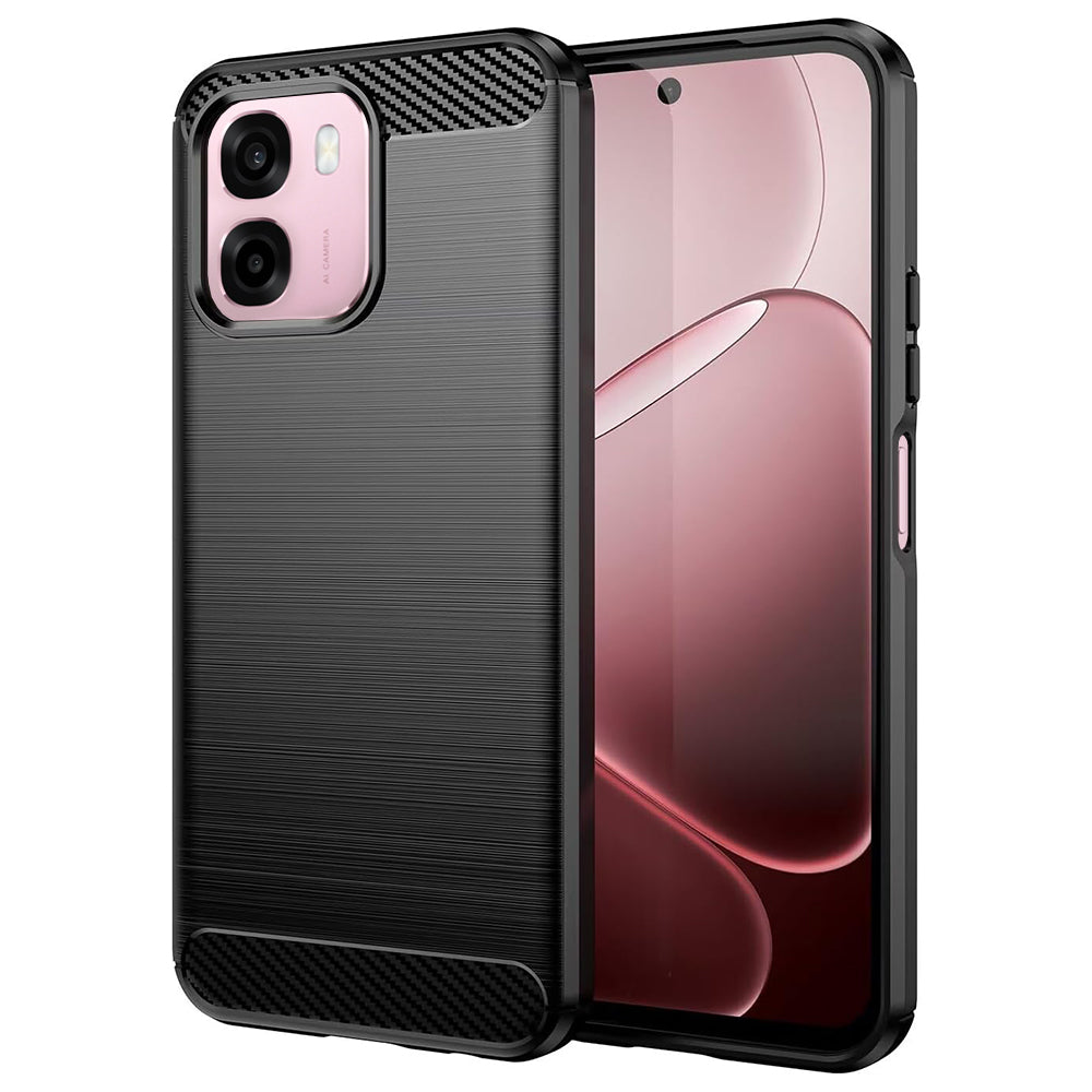 Deksel for Oppo A6 4G, Techsuit, Karbon, Svart