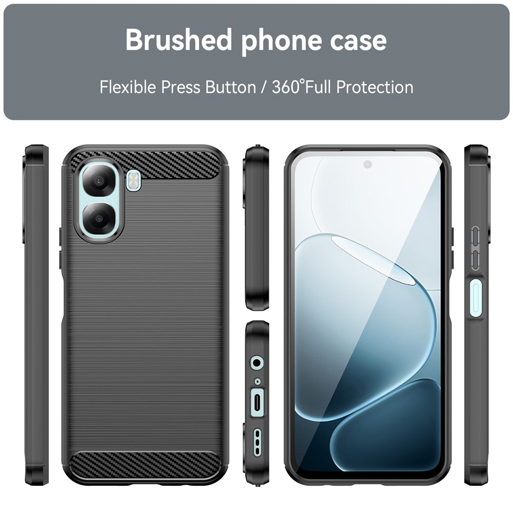 Deksel for Oppo A6x 4G / A6x, Techsuit, Karbon, Svart