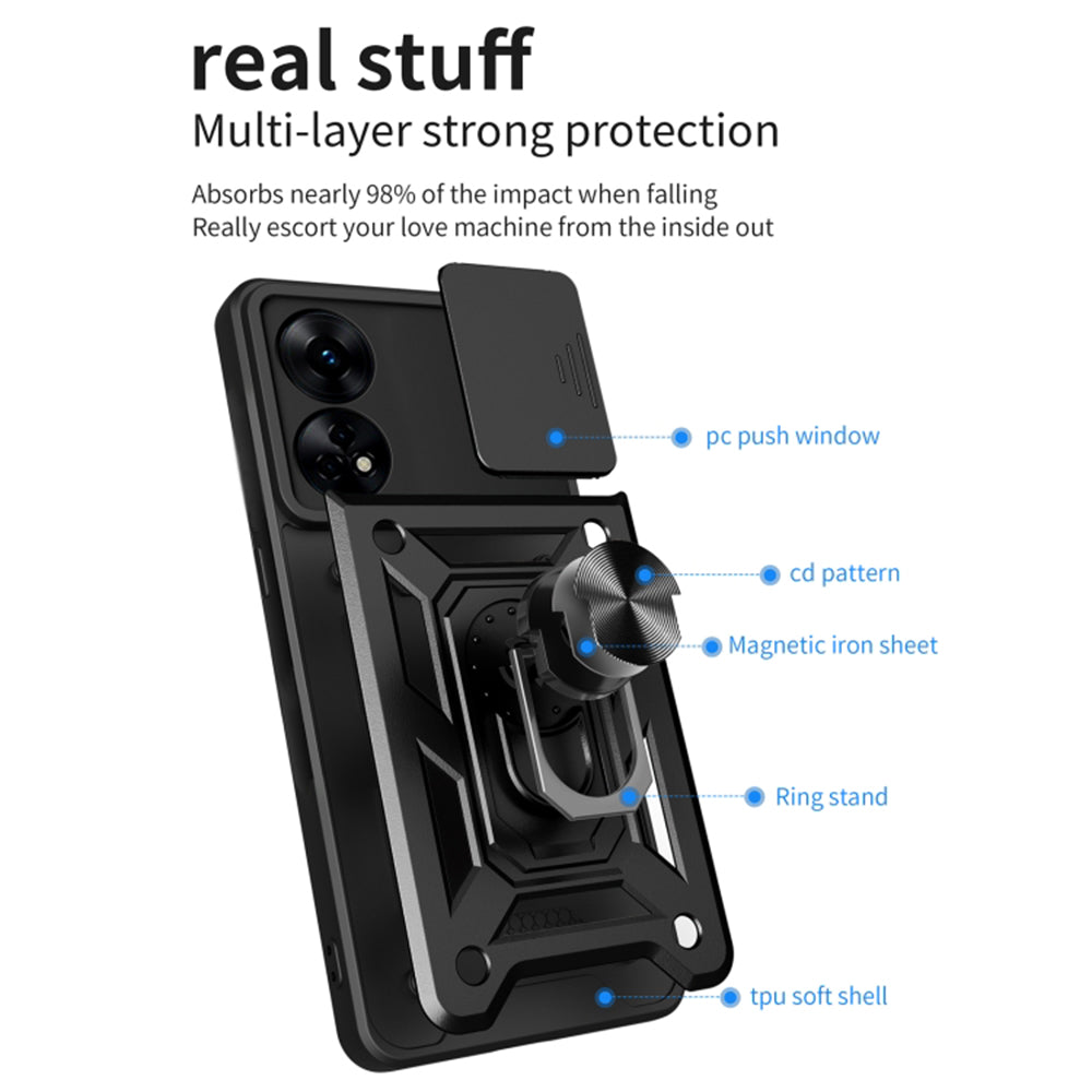 Deksel for Oppo A78 4G, Techsuit, CamShield, Grønn