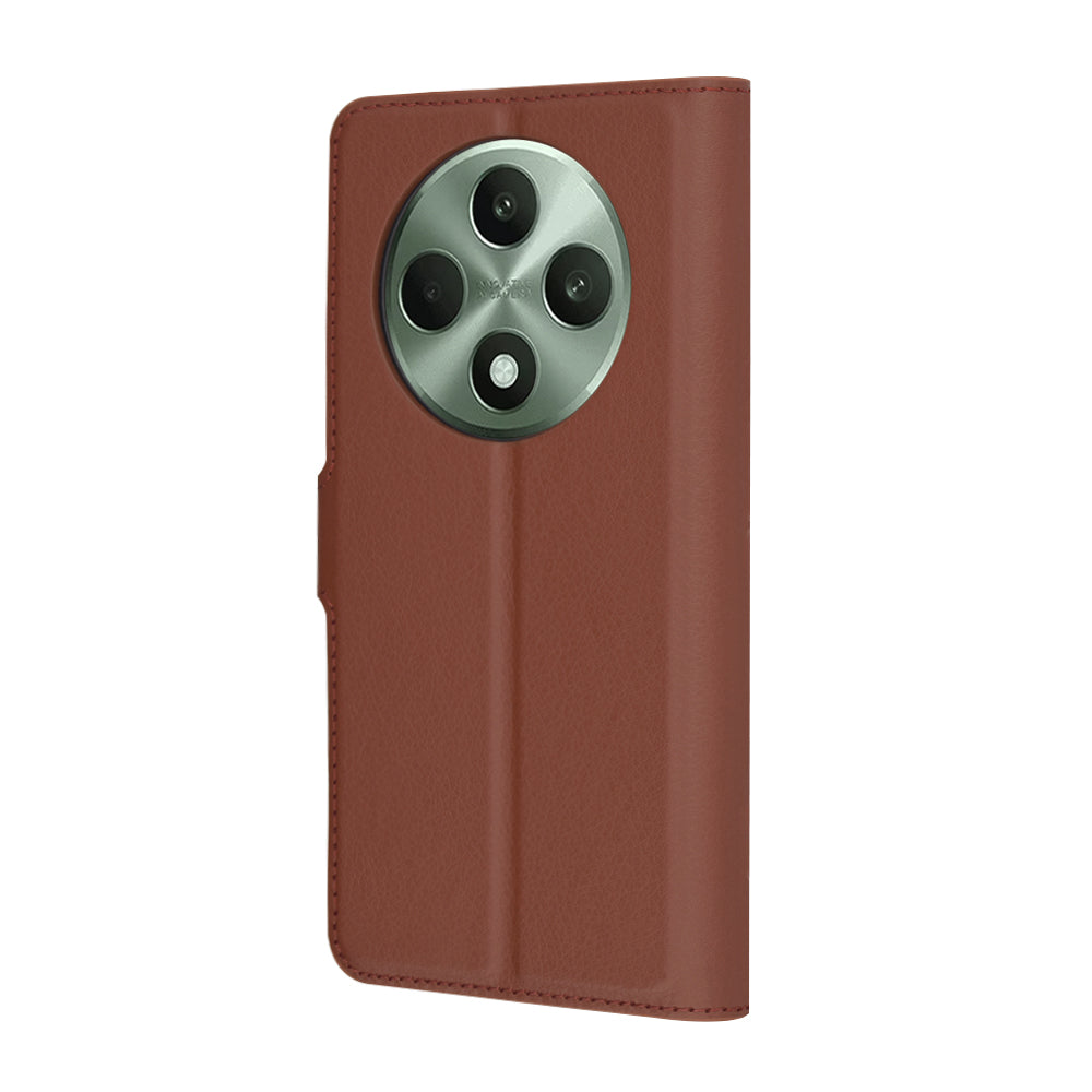 Deksel for Oppo Reno12 FS 5G / Reno12 FS 4G / Reno12 F 4G / Reno12 F, Techsuit, Leather Folio, Brun