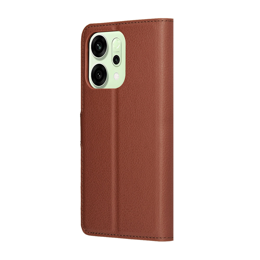 Deksel for Oppo Reno14, Techsuit, Leather Folio, Brun