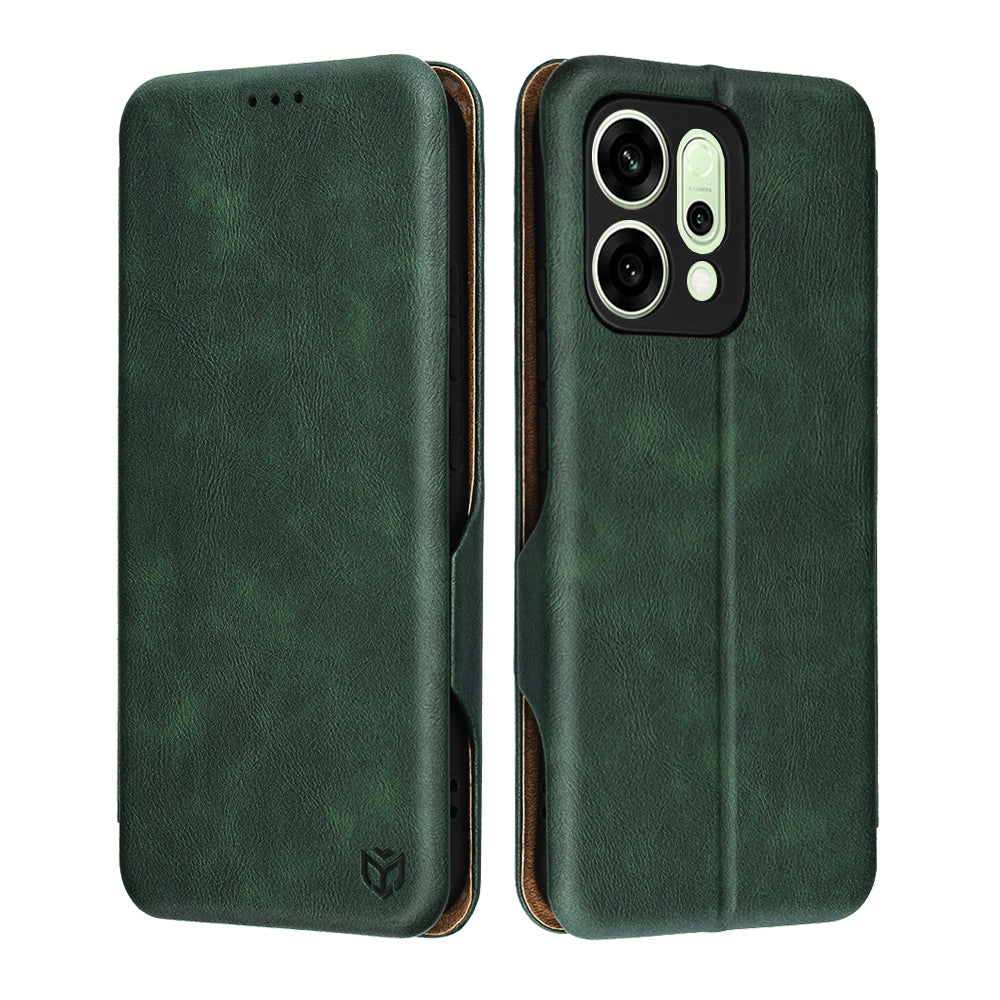 Deksel for Oppo Reno14, Techsuit, Safe Wallet Plus, Grønn