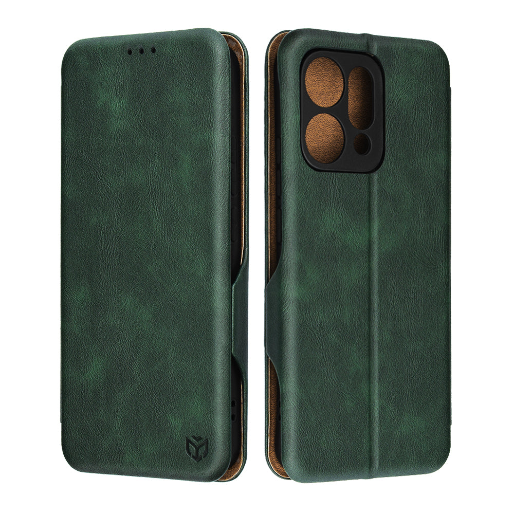 Deksel for Oppo Reno14, Techsuit, Safe Wallet Plus, Grønn