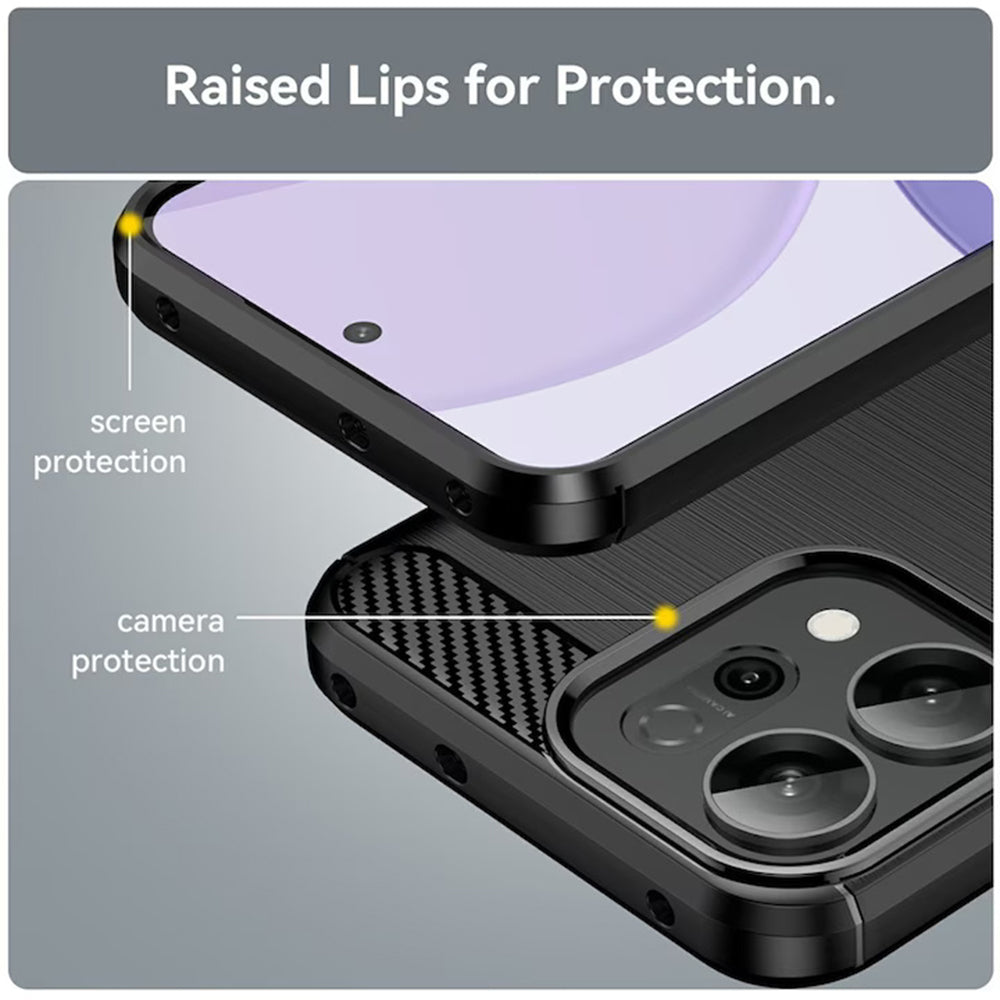 Deksel for Oppo Reno15 FS / Reno15 F, Techsuit, Karbon, Svart