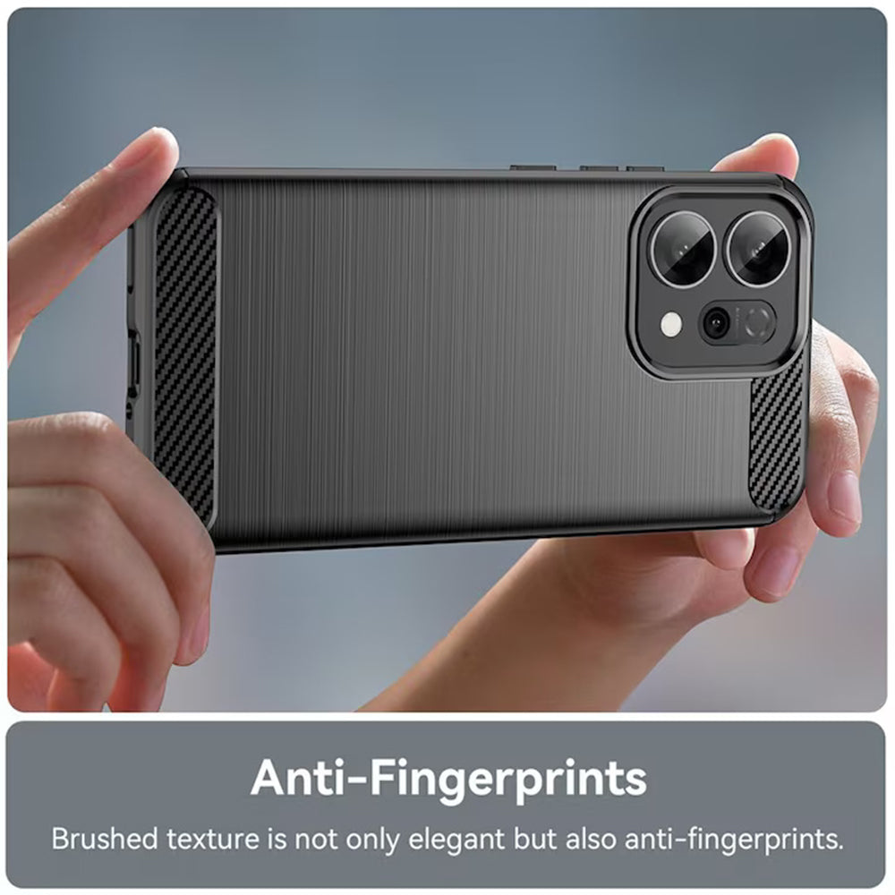 Deksel for Oppo Reno15 FS / Reno15 F, Techsuit, Karbon, Svart