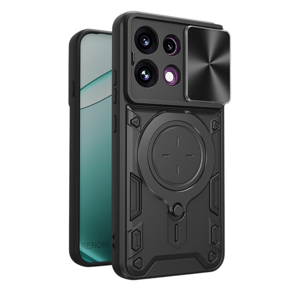 Deksel for Oppo Reno16 F / Reno16 FS, Techsuit, CamGuard Pro, Svart