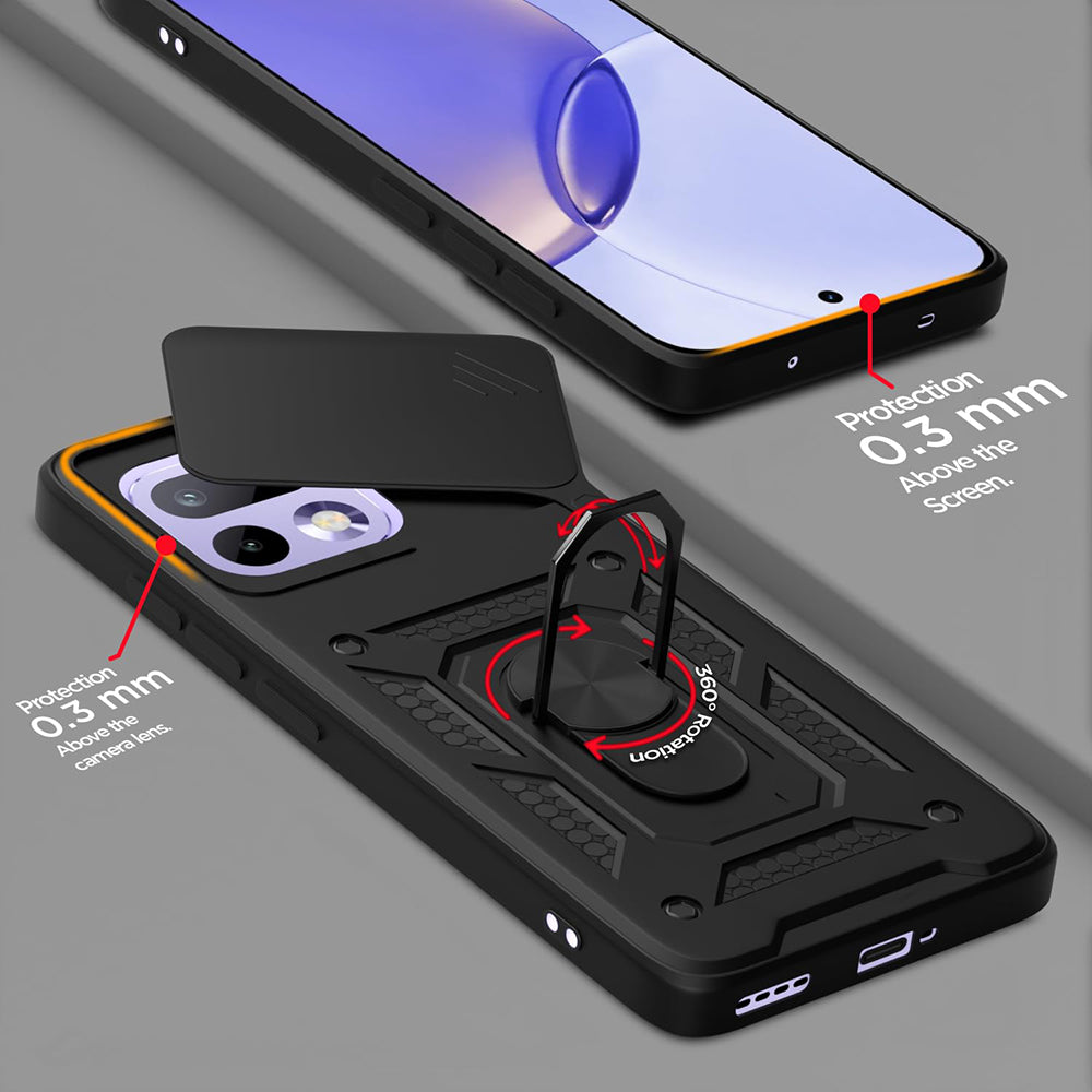 Deksel for Realme 16 Pro, Techsuit, CamShield, Svart