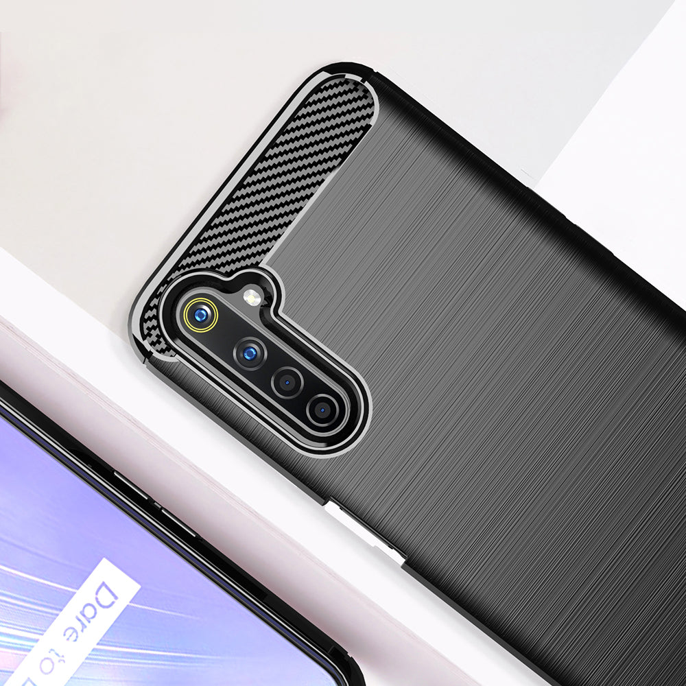 Deksel for Realme 6 Pro, Techsuit, Karbon, Svart