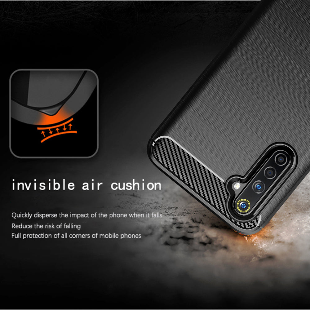 Deksel for Realme 6 Pro, Techsuit, Karbon, Svart
