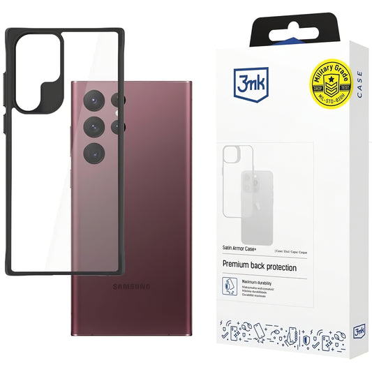 Etui til Samsung Galaxy S22 Ultra 5G S908, 3MK, Satin Armor Case+, Clear