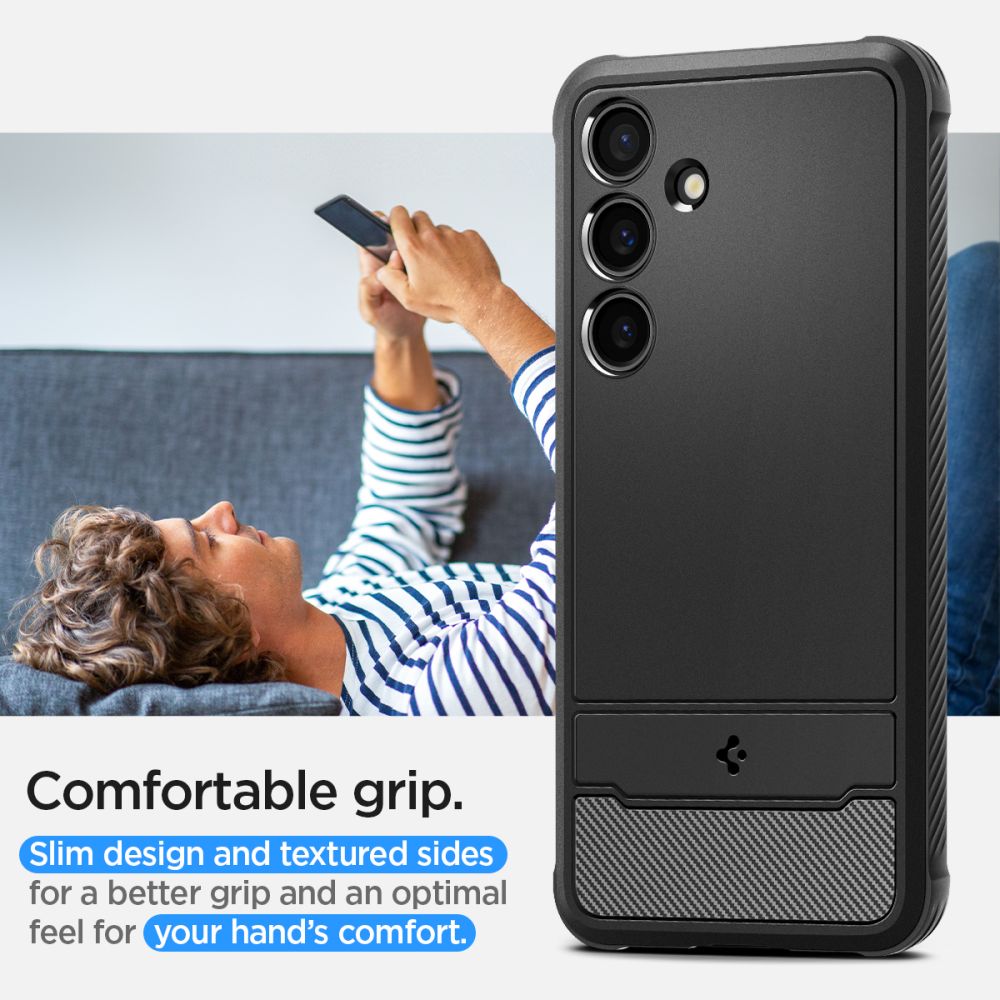 Etui til Samsung Galaxy S24 S921, Spigen, Rugged Armour, svart ACS07346