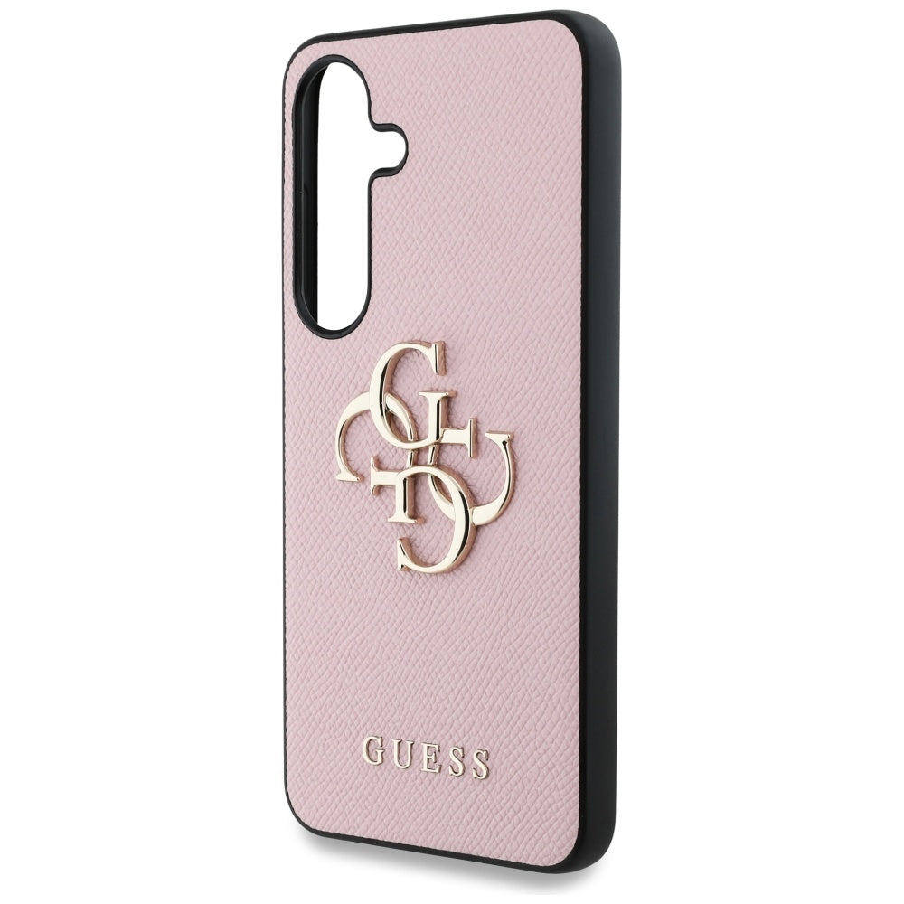 Deksel for Samsung Galaxy S25+ S936, Guess, 4G Grained Big and Classic Logo, Rosa, Reseglet
