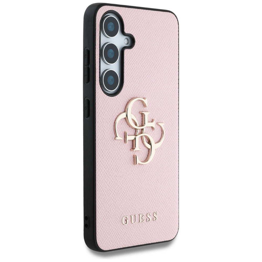 Deksel for Samsung Galaxy S25+ S936, Guess, 4G Grained Big and Classic Logo, Rosa, Reseglet