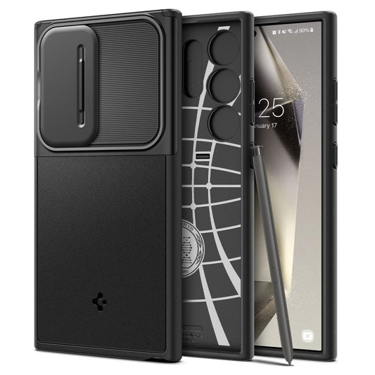 Etui til Samsung Galaxy S24 Ultra S928, Spigen, OPTIK ARMOR, svart ACS07313