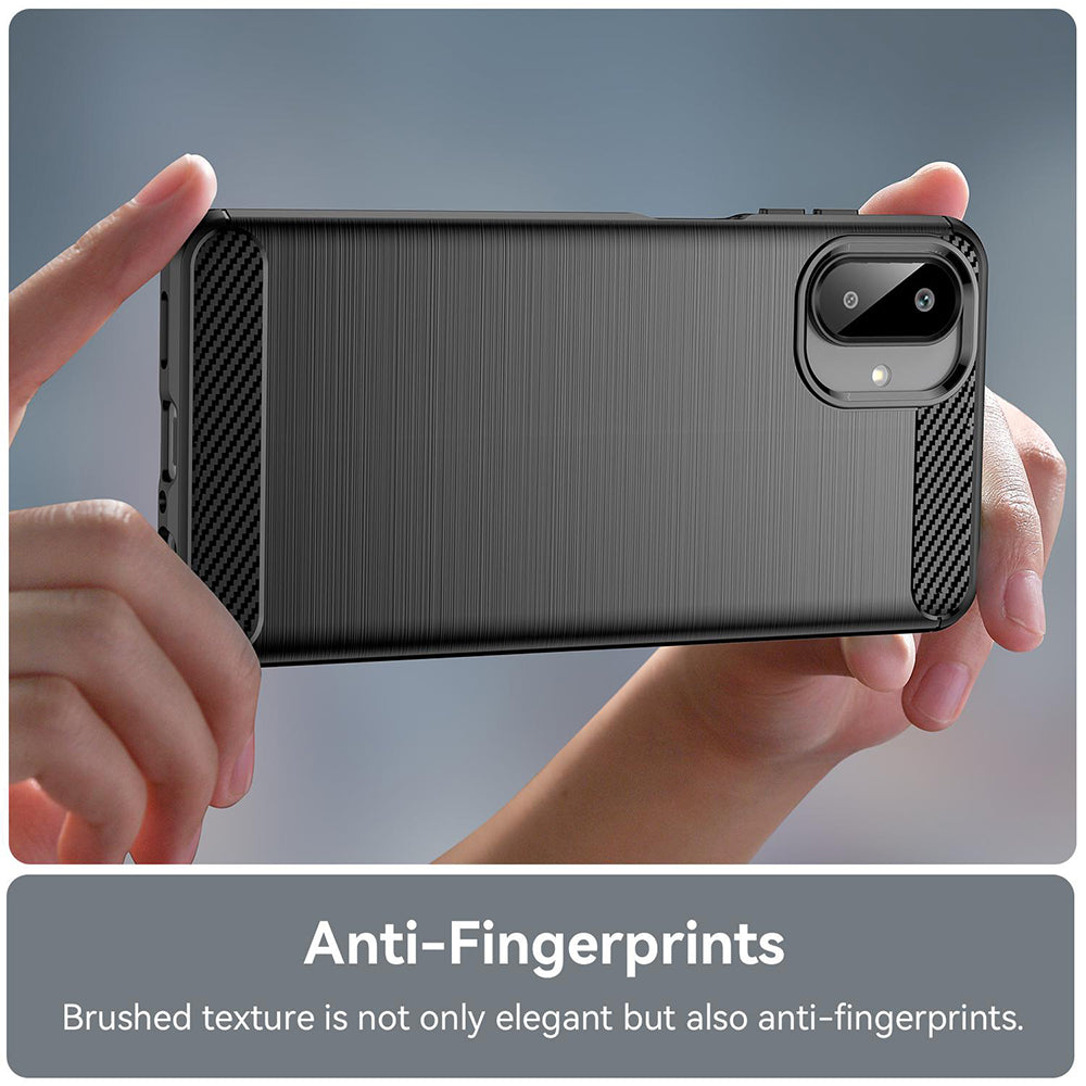 Deksel til Samsung Galaxy A08 4G A085 / A07 5G A076, Techsuit, Karbon, Svart