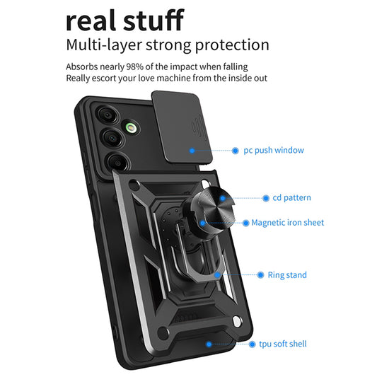 Deksel for Samsung Galaxy A16 5G A166 / A16 4G A165, Techsuit, CamShield, Svart