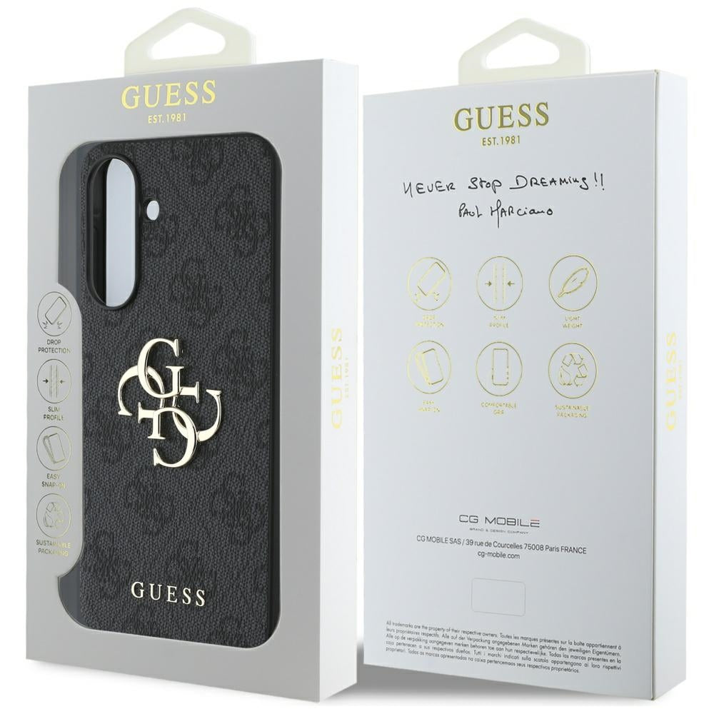 Deksel for Samsung Galaxy A56 A566, Guess, 4G Big Logo, Svart