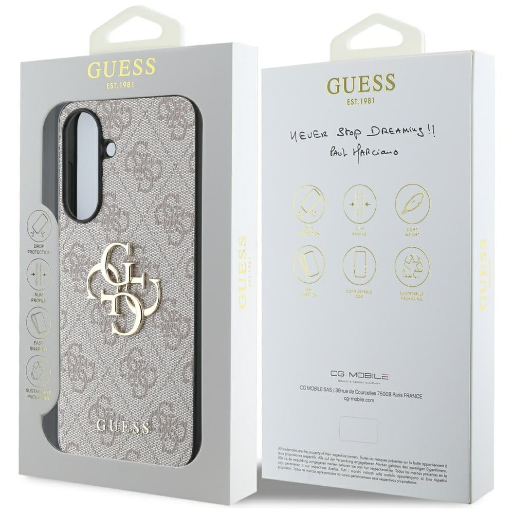 Deksel for Samsung Galaxy A56 A566, Guess, 4G Big Logo, Rosa
