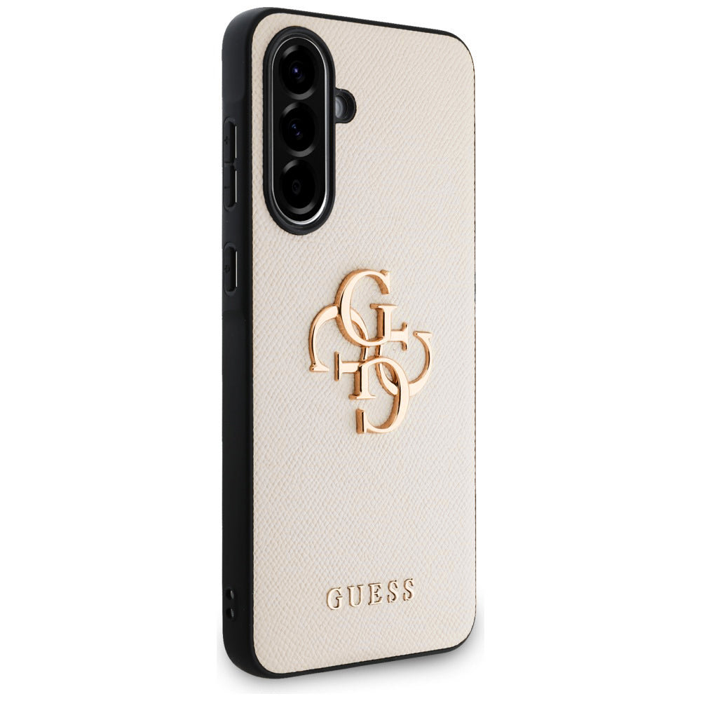 Deksel for Samsung Galaxy A56 A566, Guess, 4G Grained Big and Classic Logo, Beige