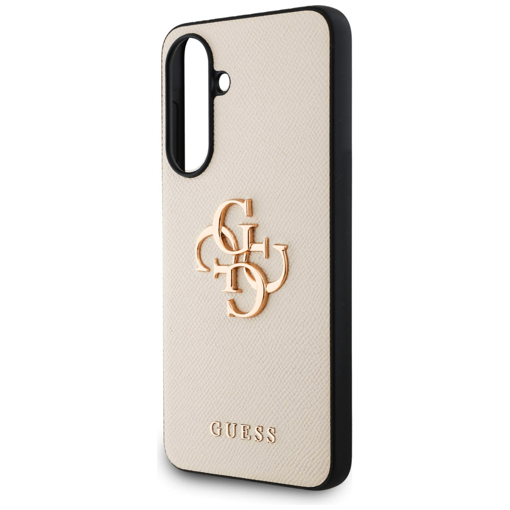 Deksel for Samsung Galaxy A56 A566, Guess, 4G Grained Big and Classic Logo, Beige