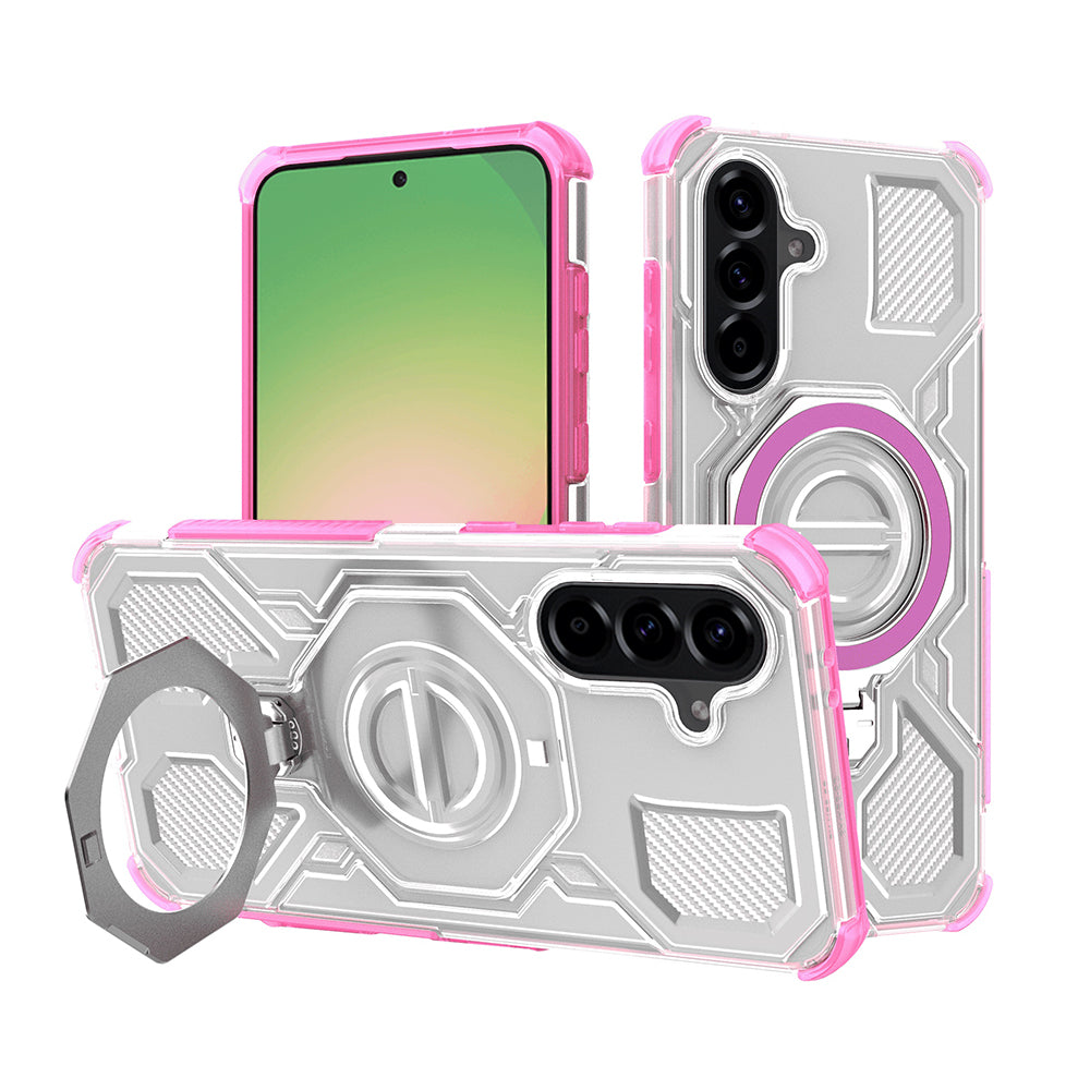 Deksel for Samsung Galaxy A56 A566, Techsuit, Carbon Shield Pro, Rosa