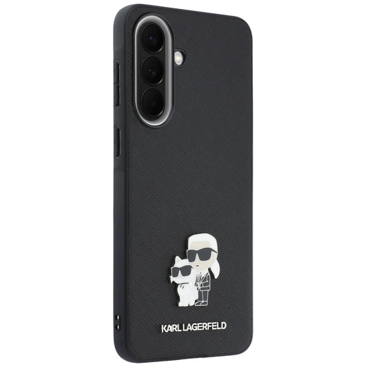 Deksel til Samsung Galaxy A57 5G, Karl Lagerfeld, Saffiano Karl & Choupette Metal, Svart