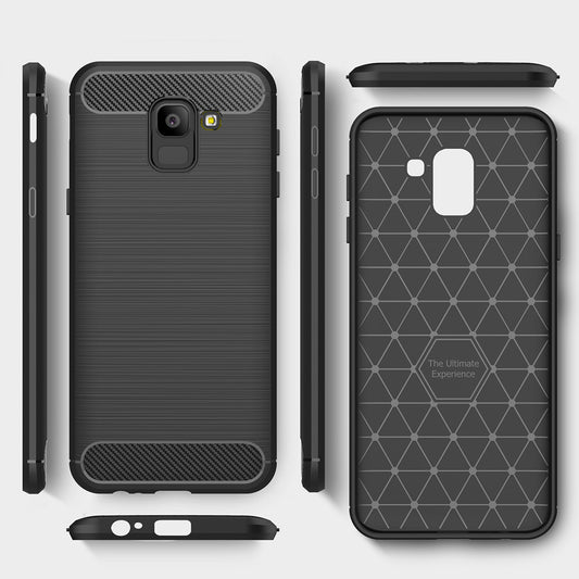 Deksel til Samsung Galaxy J6 J600, Techsuit, Karbon, Svart