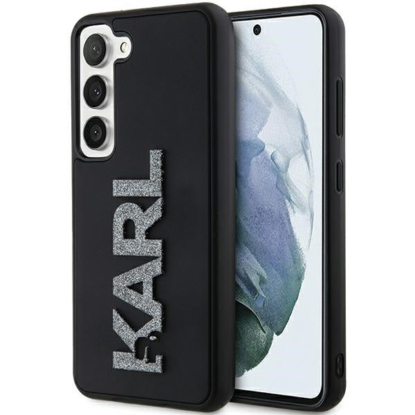 Deksel for Samsung Galaxy S23+ S916, Karl Lagerfeld, 3D Rubber Glitter Logo, Svart