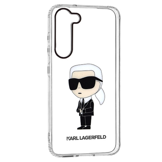 Deksel for Samsung Galaxy S23+ S916, Karl Lagerfeld, Ikonik Karl, Gjennomsiktig